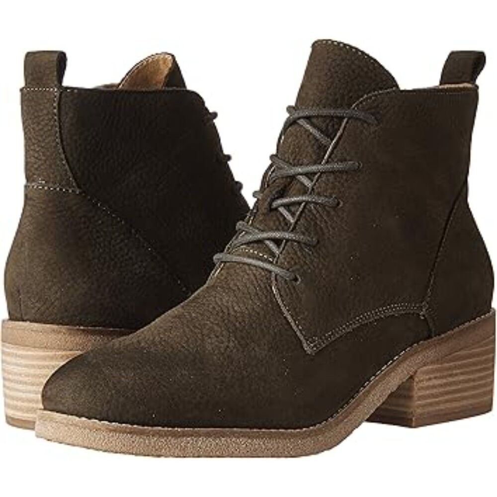 LUCKY BRAND 6.5 Tamela Boot Dark Moss Lace Up boot Leather Combat